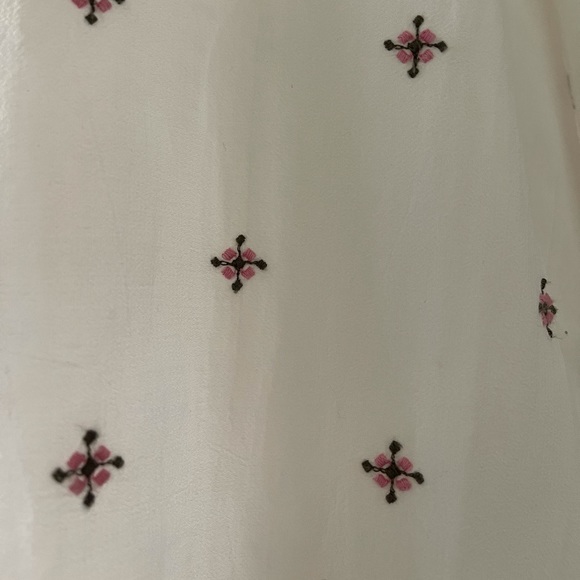 Pink Floral Embroidered Boho Peasant top - Picture 11 of 12